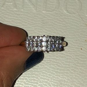 Gold Cz cluster ring 10 kt